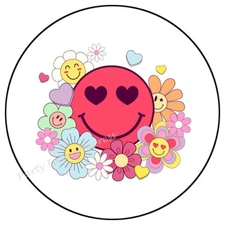 RETRO SMILEY FACE ENVELOPE SEALS LABELS PARTY FAVORS STICKERS