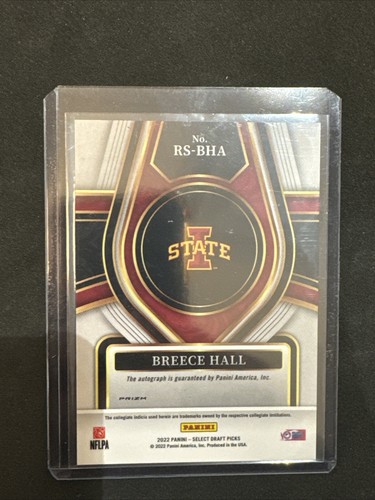 2022 Panini Select Draft Picks RED Breece Hall Rookie Auto #RS-BHA - Picture 2 of 2