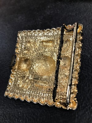 Vintage Accessocraft NYC Gold Tone Belt Buckle With Floral  display picture 2