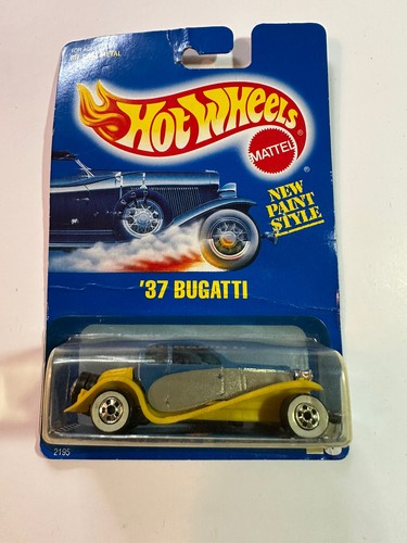 VINTAGE 1989 Hit Wheels '37 Bugatti #28 (colori rari) punti velocità con ruote a 5 razze - Foto 1 di 7