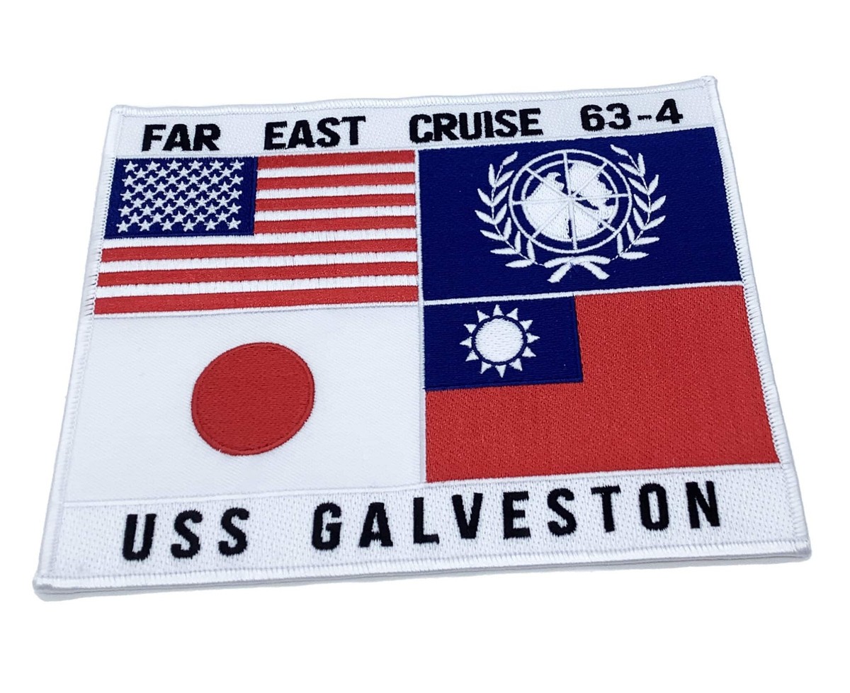 米海軍巡洋艦USS Galveston 大型ワッペン 63-4 TopGun Far East Cruise 63-4, USS Galveston – Plastic Backing