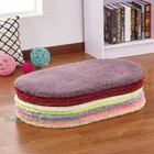 Solid Oval Area Rug Soft Carpet Bedroom Bedside Plush Floor Rugs Anti-slip Mat