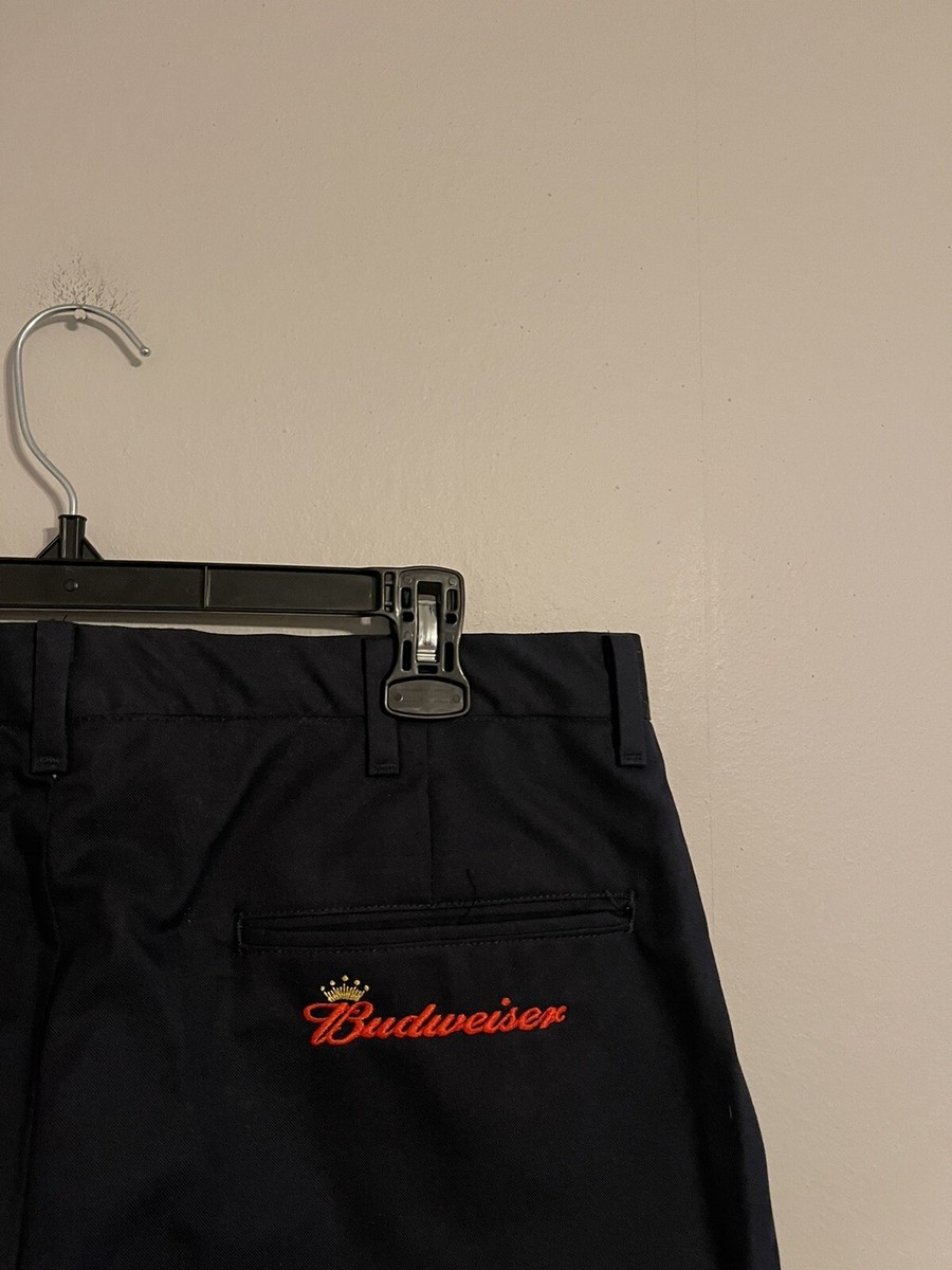 Vintage Budweiser Anheuser Busch Beer Made in USA Navy Blue Pants