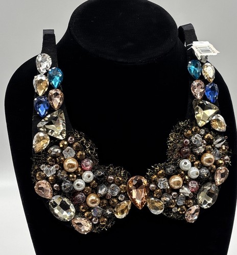 Rhinestone Stunning Costume Statement Necklace Nordstrom’s TASHA NEW - Picture 2 of 18