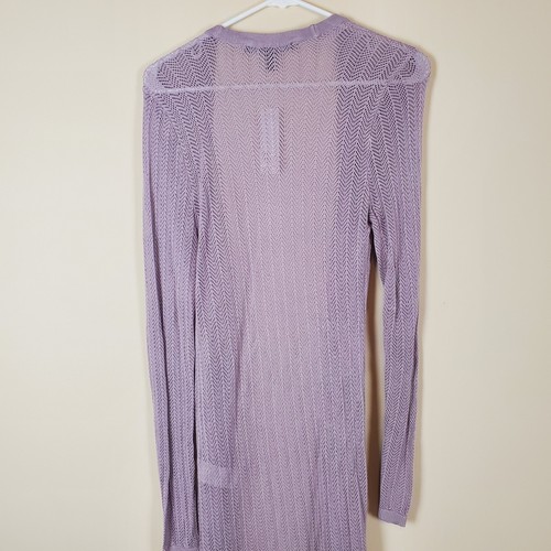 Cardigan copricostume midi Chevron viola chiaro White House Black Market taglia MP - Foto 7 di 9