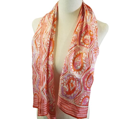 Vera Neumann Womens Scarf Vintage Bohemian Paisley Retro Chic Statement MOD 60s - Picture 2 of 11