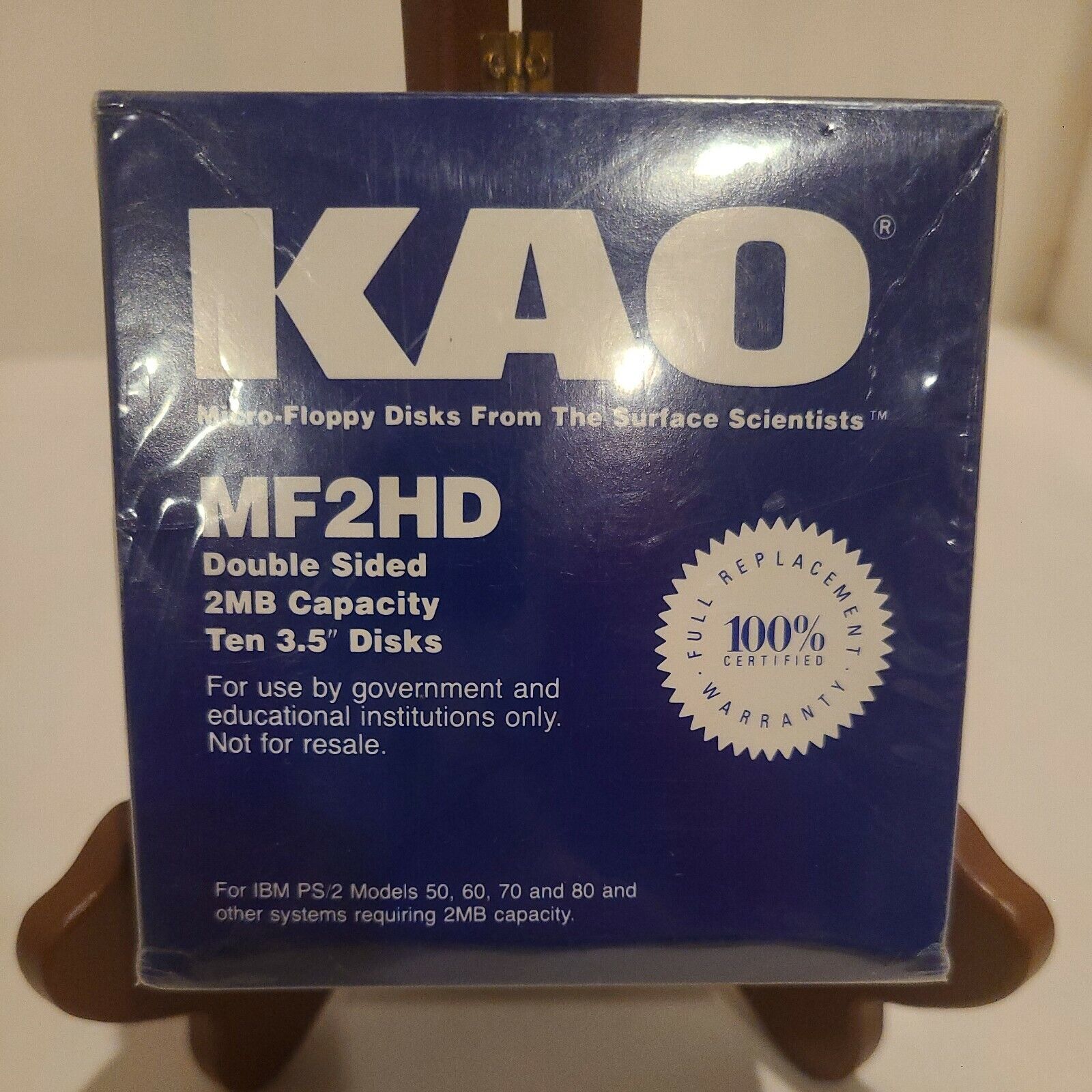 KAO MF2HD Double Sided 2 MB 3 1/2 inch Ten Micro Floppy Disks 