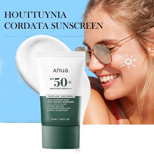 Anua Heartleaf Silky Moisture Sunscreen Sun Cream SPF 50+ PA++++ 50ml - Picture 5 of 12