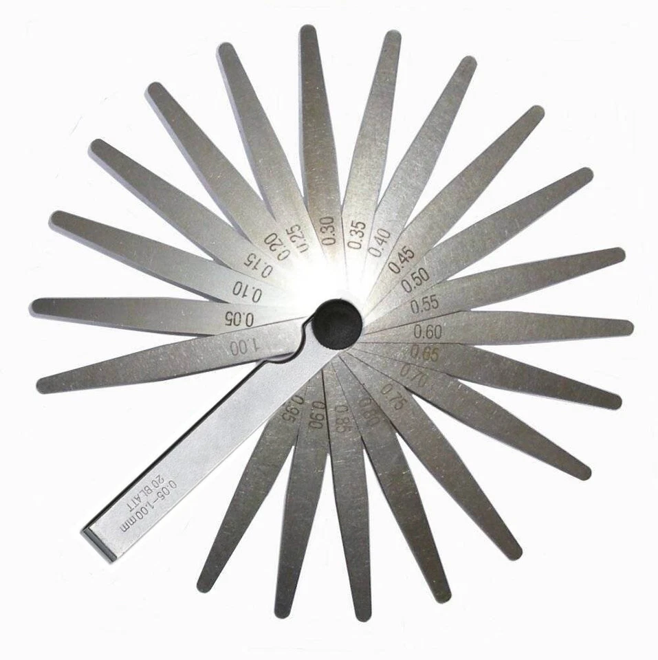 FORMAT 20 Blatt Messlehre 0,05 mm Fühllehre Ventillehre Abstandlehre Zündung Kerze