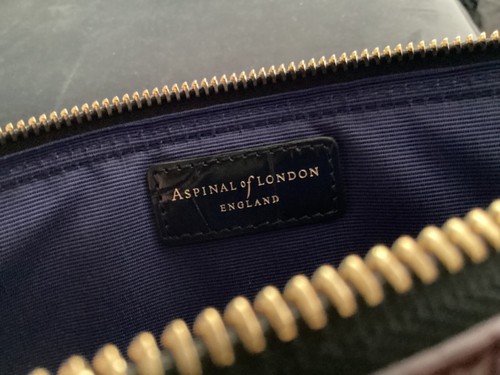 Aspinal of London Vintage Clutch/Evening Bag maroon one side and black zip - Picture 5 of 5