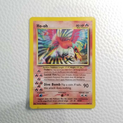 RARE Pokemon Card Neo Revelation Ho-Oh 7/64 Holo Unlimited 1995