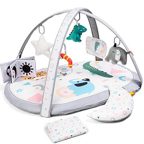 Lupantte 7 in 1 Baby Play Mat, Baby Activity Gym with 2 Detachable Washable Mat