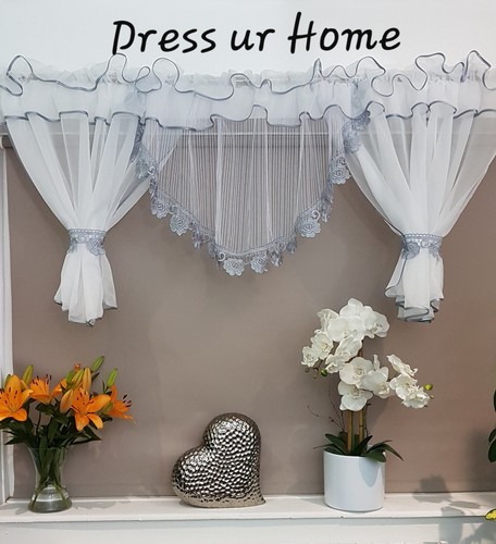Amazing kitchen voile marquisette net curtains zircons guipure lace white firany - Picture 52 of 74