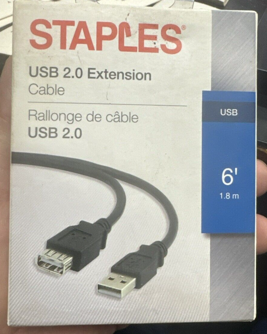Staples 6ft USB Extension Cable High-Speed New-image