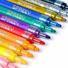 SPREEY Set of 12 Acrylic Paint Pens Waterproof Acrylic Paint Markers