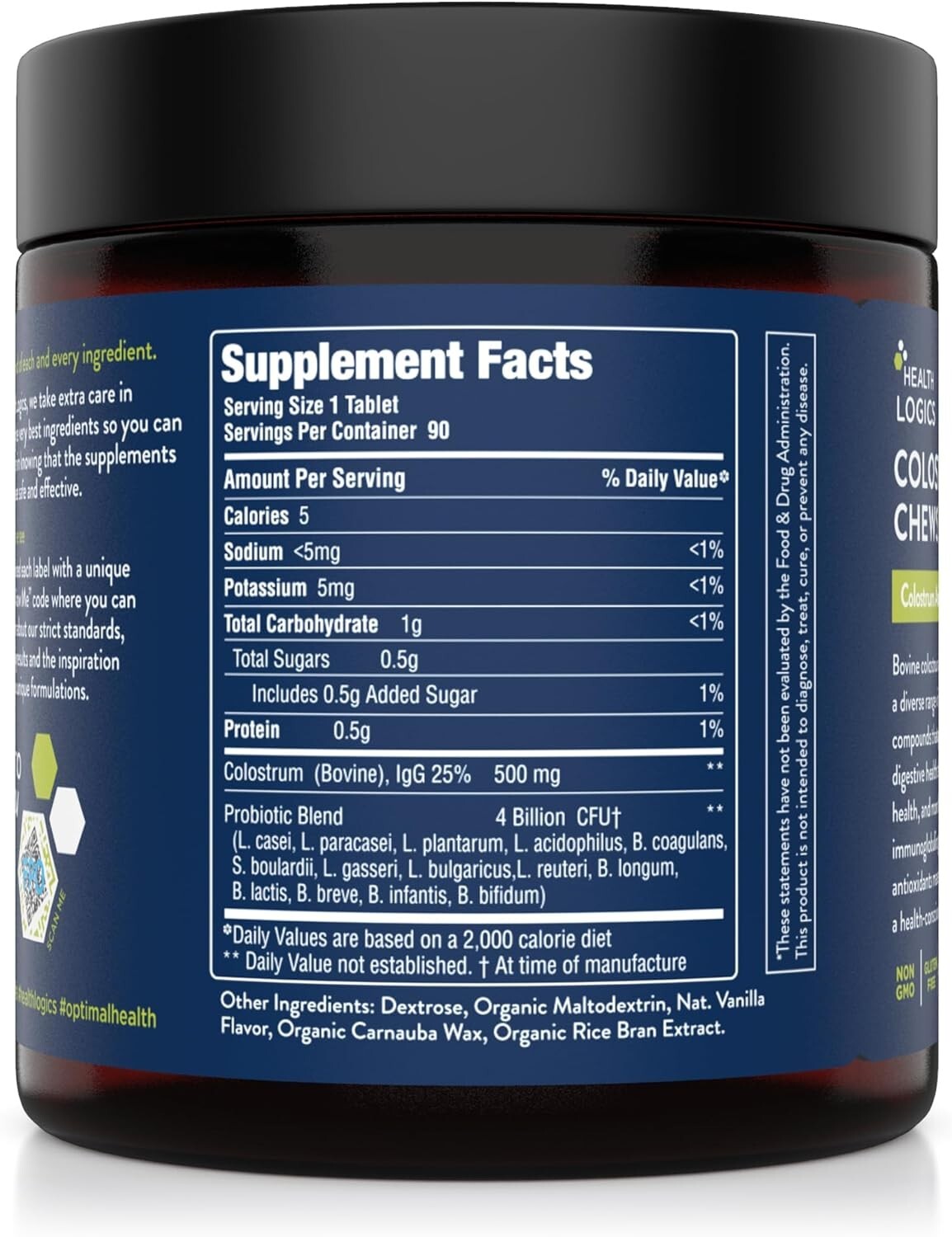 Health Logics Colostrum Chews-Colostrum Supplement 25% IgG for Gut Health, Im...