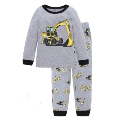 Hooyi Baby Boy Sleepwear Cotton Children Short Sleeve Tractor Pajamas Set