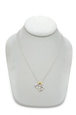 Sterling Silver 925 Diamond Heart Necklace 18" M7