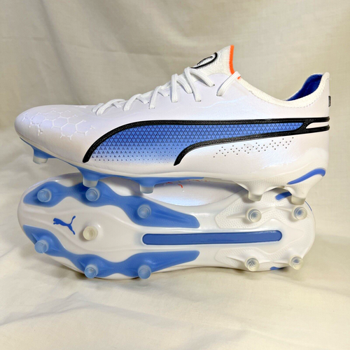 Botines de fútbol para mujer Puma talla 8,5 King Ultimate FG/AG blancos/azules 107262-01 - Imagen 1 de 14