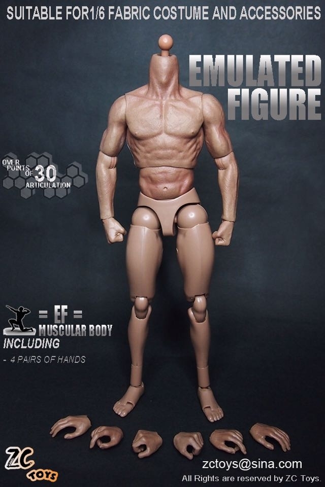 ZC Toys 1/6 Scale Muscle Muscular Nude Action Figure Body fit
