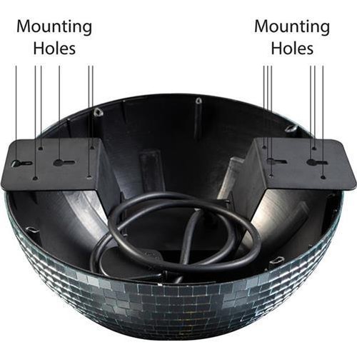 Half Mirror Ball with Built In Motor 300mm 12" inch - Picture 4 of 4