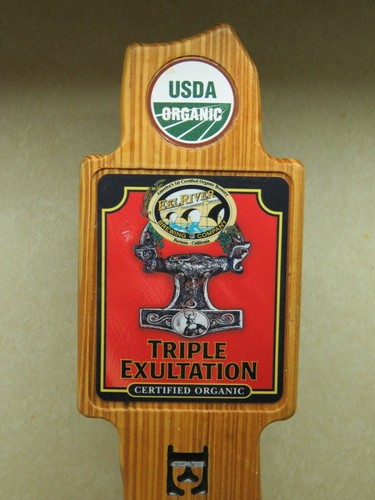 Mango de grifo de cerveza ~ EEL RIVER Brewing Co Triple Exultación ~ Fortuna, CALIFORNIA - Imagen 1 de 5