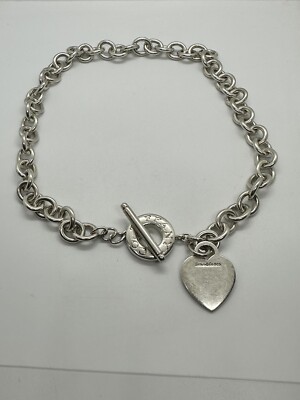 Tiffany & Co. ハート型レザータグ Tiffany & Co Heart Tag Toggle Necklace Engravable Blank