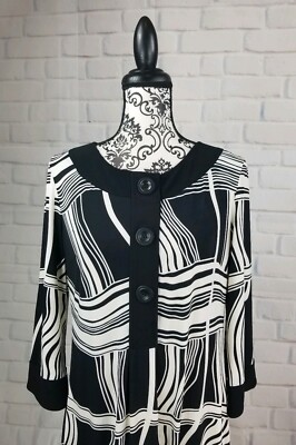 Robe Jones New York Taille 8 - Maille Stretch Imprimé Géométrique - Manches 3/4 - Occasion Très Bon état