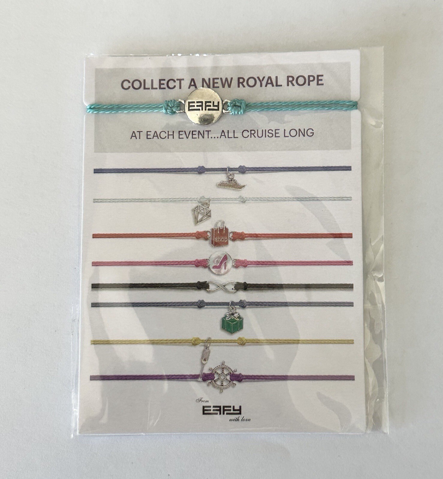 Effy Royal Rope Bracelet Charm Royal Caribbean Round Teal Ladies Travel ...