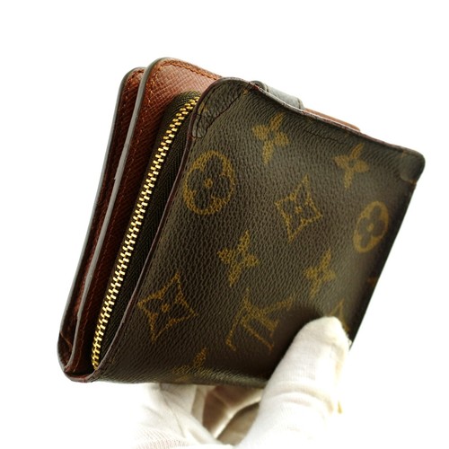 Authentische Louis Vuitton LV Monogramm Canvas Leder Reißverschluss Clutch kompakte Geldbörse - Bild 4 von 10