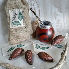   Argentina Mate Gourd Hand Made + Straw +  BONUS Mate bag - Jute 