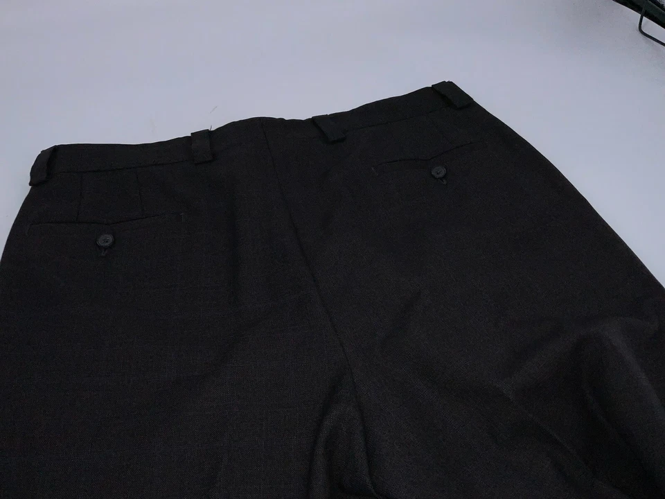 Linea Naturale Pants 37x31 (34 tag) Brown Plaid Comero Super 100 Flat YGI F2-249 - Image 4 of 4