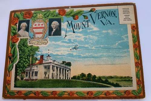 Vintage Postcard Folder Virginia VA Mount Vernon George Washington Home Historic - Picture 1 of 6