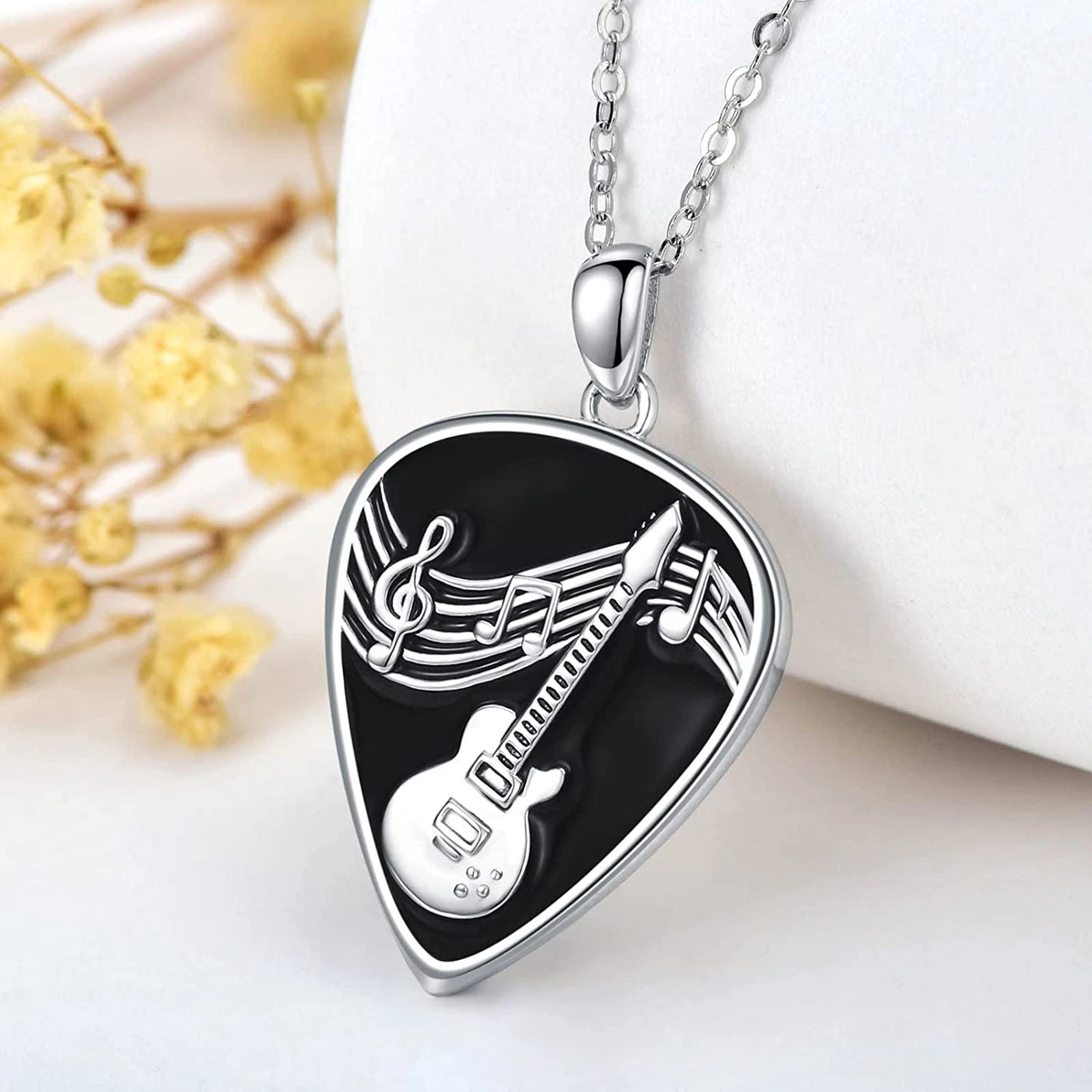 Sterling silver guitar online pendant