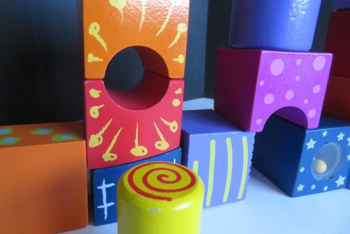 VINTAGE Fantasy Castle Blocks *VIDEO* 22 Piece Set Whimsical Shapes And Colorful - Picture 10 of 24
