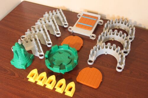 Lincoln Logs HUGE Lot Vintage CASTLE Set Pieces Accessories Windows GATES