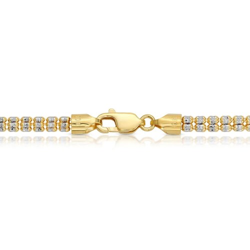Real Solid 10k Yellow Gold 4.5mm Ice Link Chain Necklace 16"-26" All Size Unisex - Picture 4 of 6