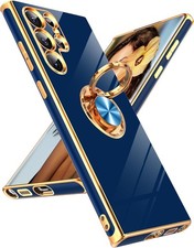 Samsung Galaxy S22 Ultra Case: 360  Rotatable Ring Holder Magnetic Kickstand, Bl