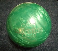 USED TRACK MACHINE 15 LB REACTIVE BOWLING BALL GOUGE/CHIP SEE PICS Green Swirl