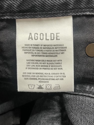 Agolde Riley Jeans Damen 26 Schwarz High Rise Straight Leg Crop Dark Wash - Bild 12 von 13