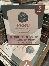 FEBU Swedish Dishcloths 6 Pack  ASSORTED Reusable Paper Towels Washable