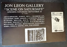 art postcard OS Jon Leon Scene on Saturdays v htf NYC 1983 gallery invite