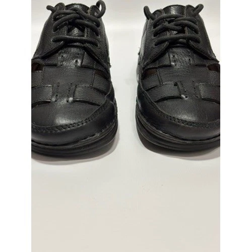 Zapatos de pescador Birkenstock Bodega de cuero negro tejido con cordones para hombre talla 42 Foto 2 de 4