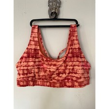 Athleta 2X D-DD Exhale Printed Bra Coral Tahiti Island Tie Dye 531337