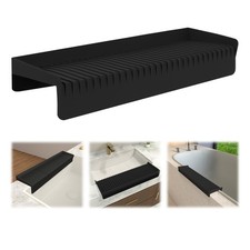 Silicone Sink Edge Protector Splash Guards, 5&deg; Upgrade 4in x 20in, Black