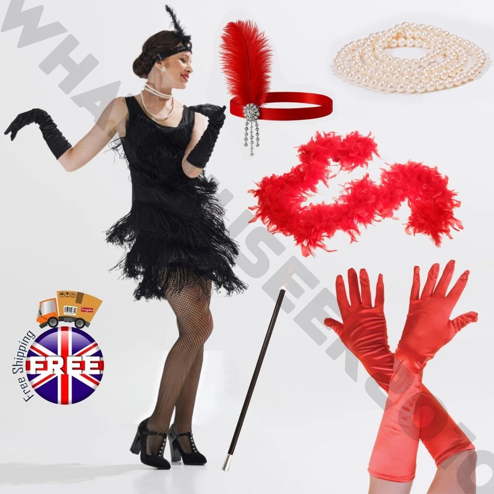 Gatsby дамский нарядное платье аксессуары-Чарльстон 20-е годы 20 века тема Чарльстон гангстер - Изображение 3 из 4