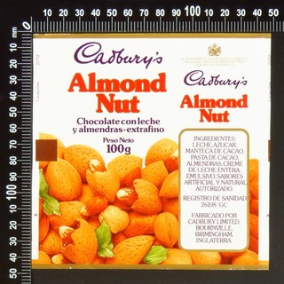 Original Vintage Cadbury's (UK) 100g Export Almond Nut Chocolate Wrapper 1970s?
