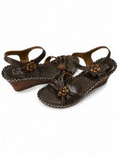 Spring Step Lartiste Leather Wedge Sandals Gr...
