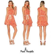 FREE PEOPLE Heart Shaped Face Minidress Orange Combo Women's Sz XS