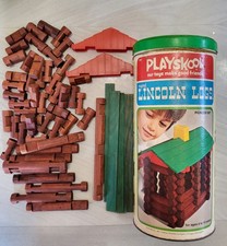 Juego de troncos vintage Playskool Lincoln 1974 parcial pionero
